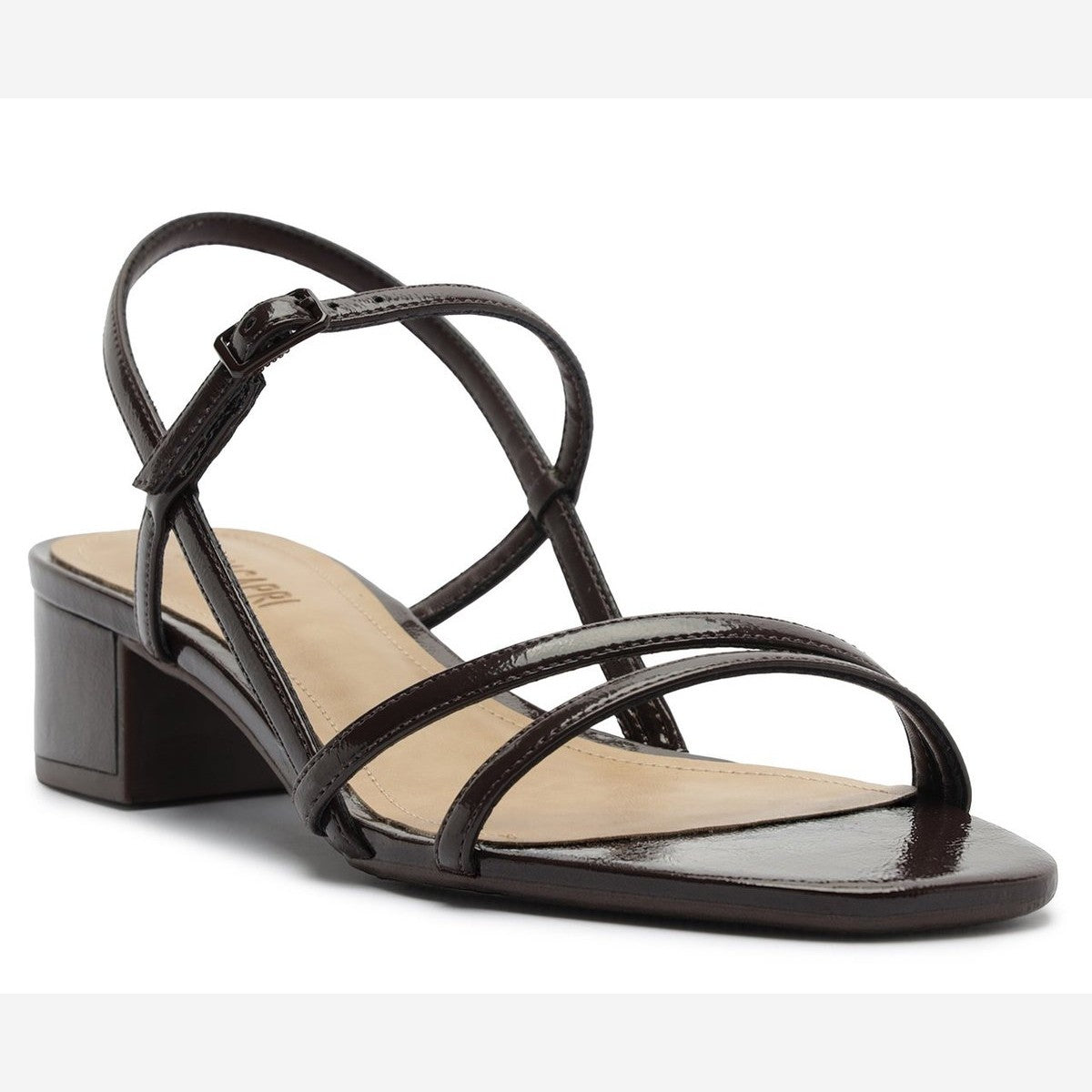 SANDÁLIA SLINGBACK SALTO BLOCO MARROM COFFEE 33 C 30489 0100 0006 ANACAPRI