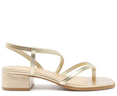 SANDÁLIA SALTO BLOCO TIRA ÚNICA DOURADA C 30530 0001 0001 ANACAPRI