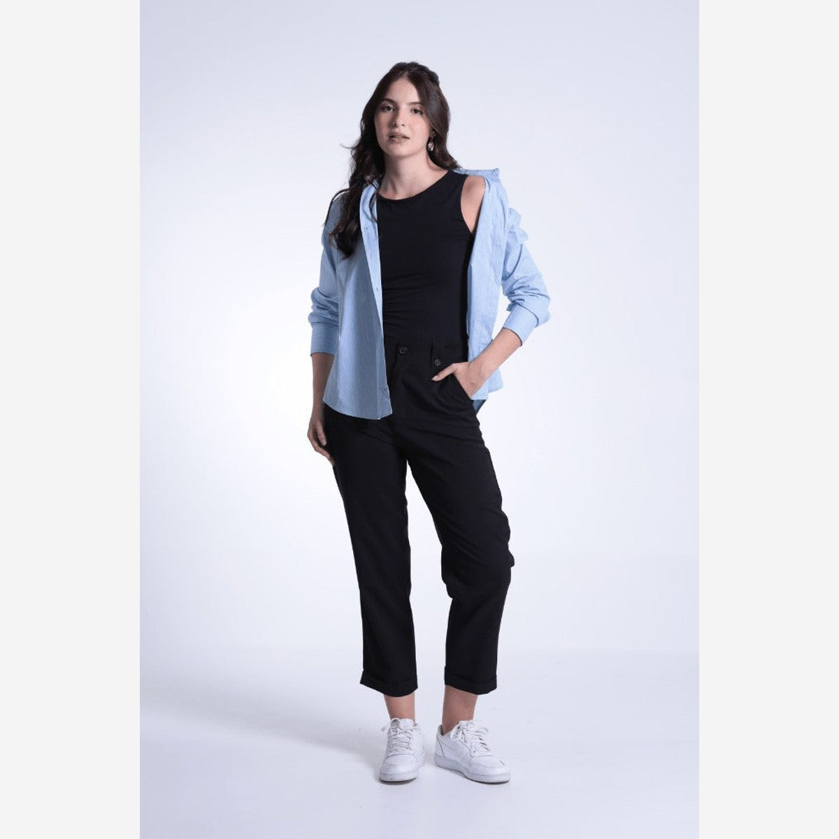 CAMISA ML LISTRADA BOLSO FRENTE CMFEM00023 REVANCHE
