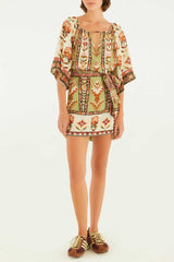 VESTIDO CURTO TAPETE DE COR 342077 FARM RIO