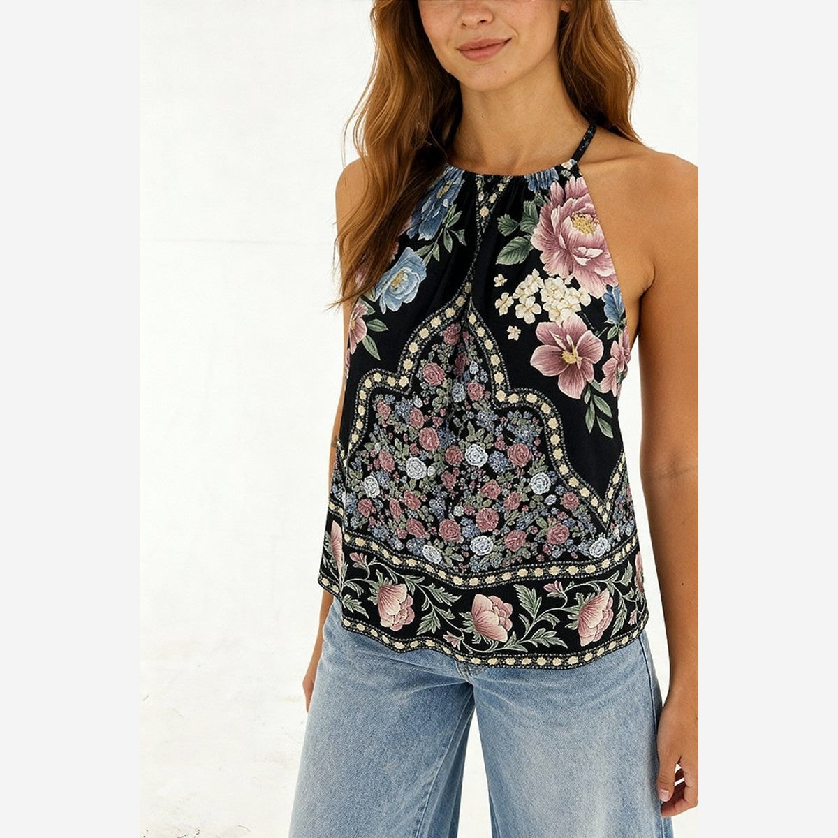 BLUSA REGATA ROMANCE 370731 FARM RIO Imagem principal do produto
