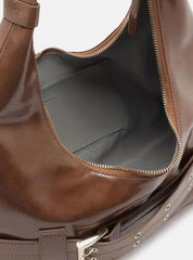 BOLSA HOBO MARROM GRANDE TIRAS FIVELA A 50021 0989 0002 AREZZO