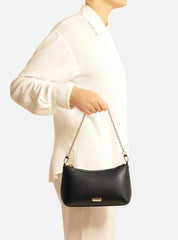 BOLSA TIRACOLO PRETA ALÇA DOURADA A 50021 0907 0001 AREZZO