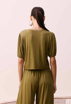 Blusa Cropped Alongado Manguinha Cacay costas