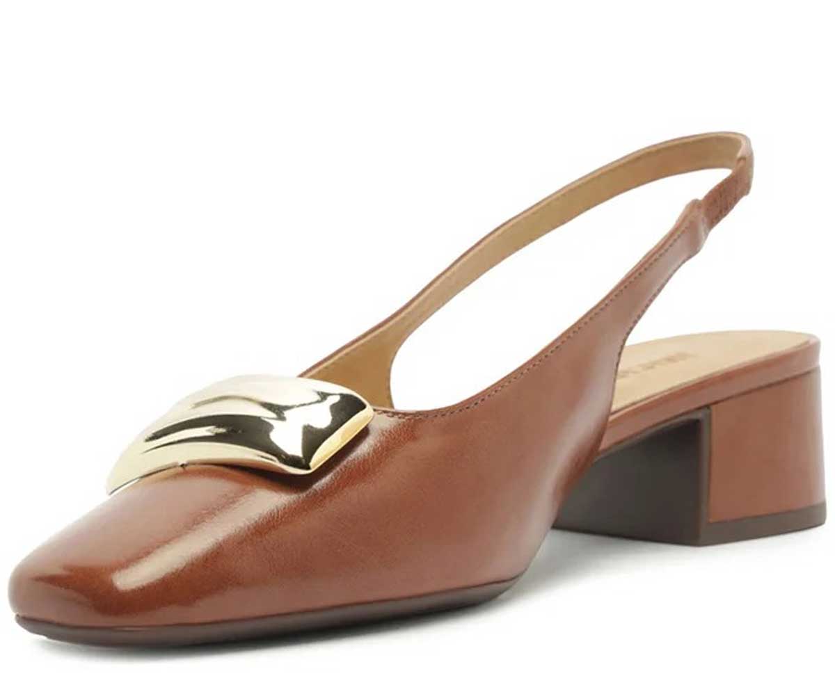 SAPATILHA SLINGBACK PLACA METÁLICA MARROM C 30568 0017 0003 ANACAPRI Imagem secundária do produto
