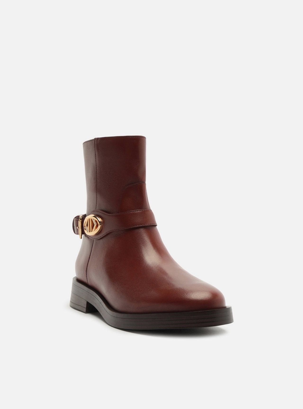 BOTA MARROM COURO CANO CURTO DETALHE METAL A 13735 0002 0005 AREZZO Imagem secundária do produto