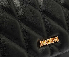 BOLSA TIRACOLO MÉDIA MATELASSÊ TRIANGULAR PRETA C 50036 0006 0001 ANACAPRI