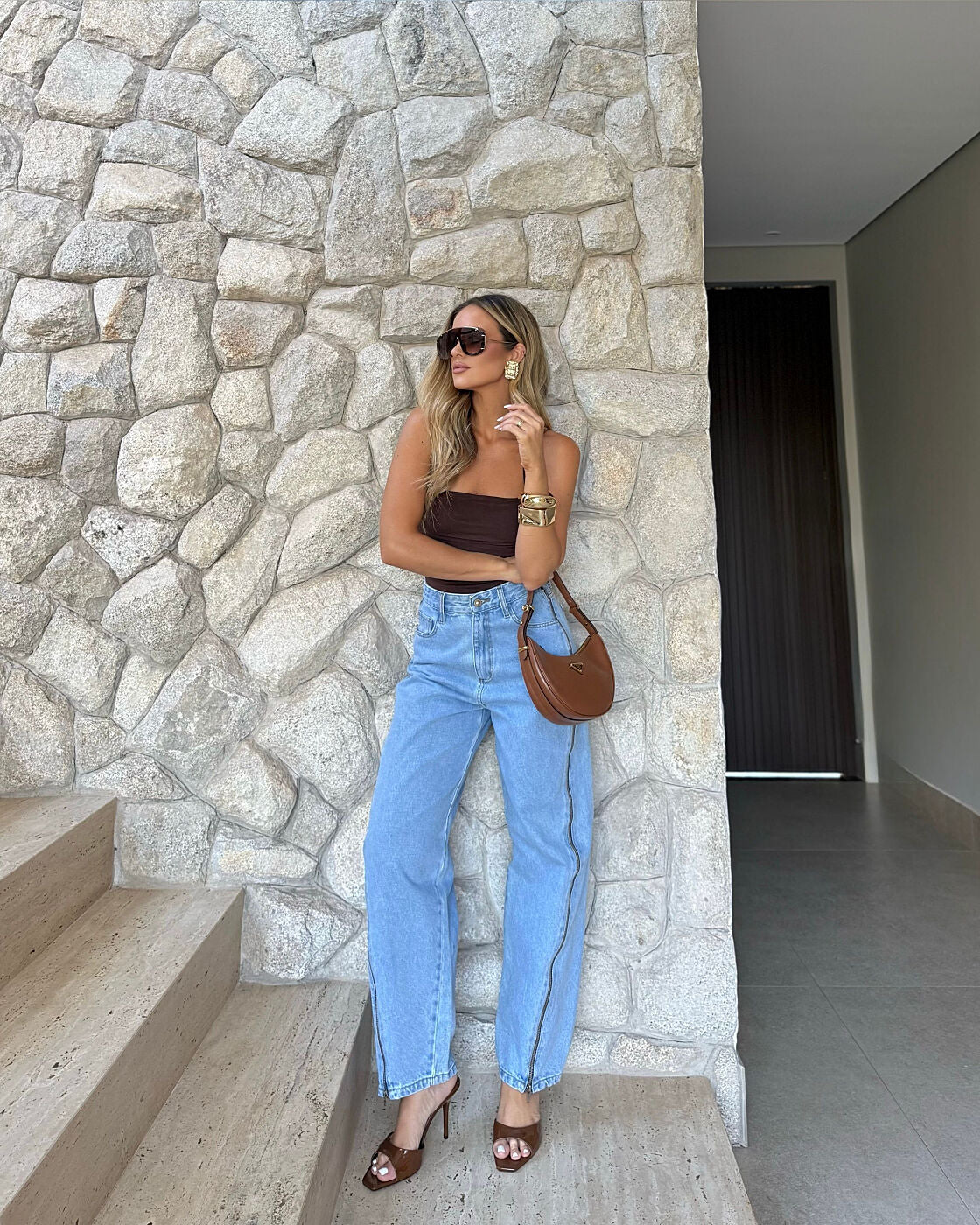 Calça Feminina ALCANCE ref. JEANS BALLOON - VintedoisK