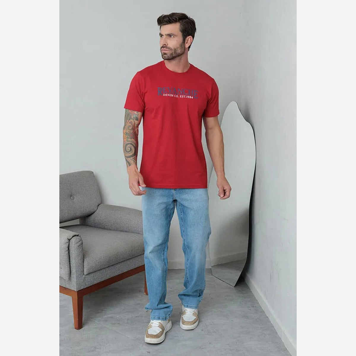 CALÇA JEANS MASC BAGGY BARRA NORMAL MAS00037 REVANCHE Imagem principal do produto