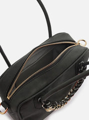 BOLSA TIRACOLO PRETA NOBUCK CORDÃO A 50011 0967 0001 AREZZO