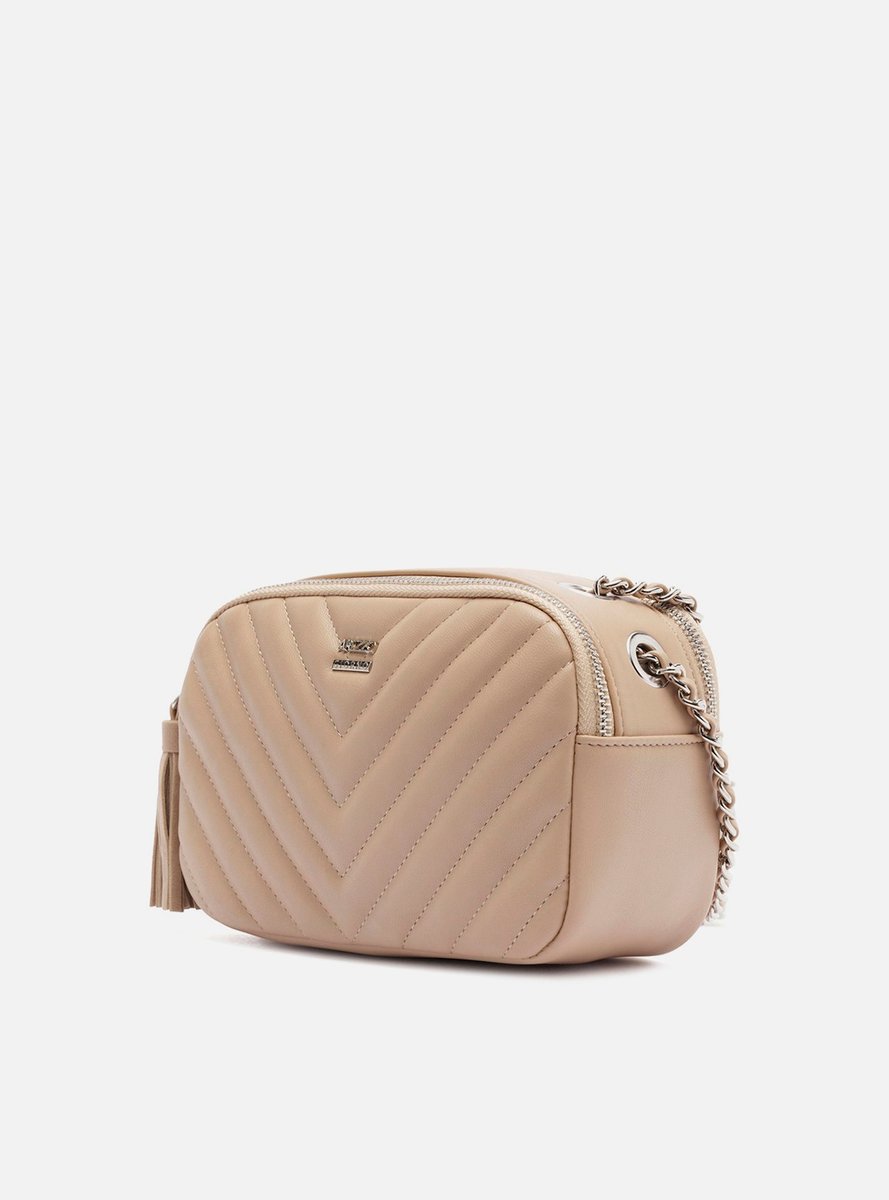 BOLSA TIRACOLO BEGE MATELASSÊ GRANDE BARBICACHO A 50029 0230 0006 AREZZO Imagem secundária do produto