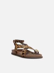 SANDÁLIA PAPETE ANIMAL PRINT ONÇA METAL BOLD A 13555 0010 0006 AREZZO