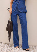 Calça Feminina ALCANCE ref. JEANS WIDE - VintedoisK