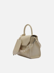 BOLSA SATCHEL OFF WHITE IARA MÉDIA TRESSÊ A 50023 0477 0123 AREZZO