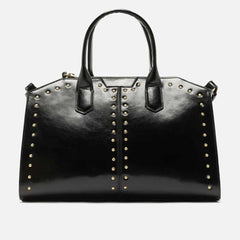 BOLSA TOTE PRETA VERNIZ GRANDE REBITES A 50021 1006 0001 AREZZO