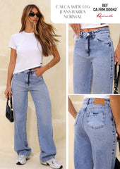 CALÇA JEANS WIDE LEG BARRA NORMAL CAFEM00042 REVANCHE