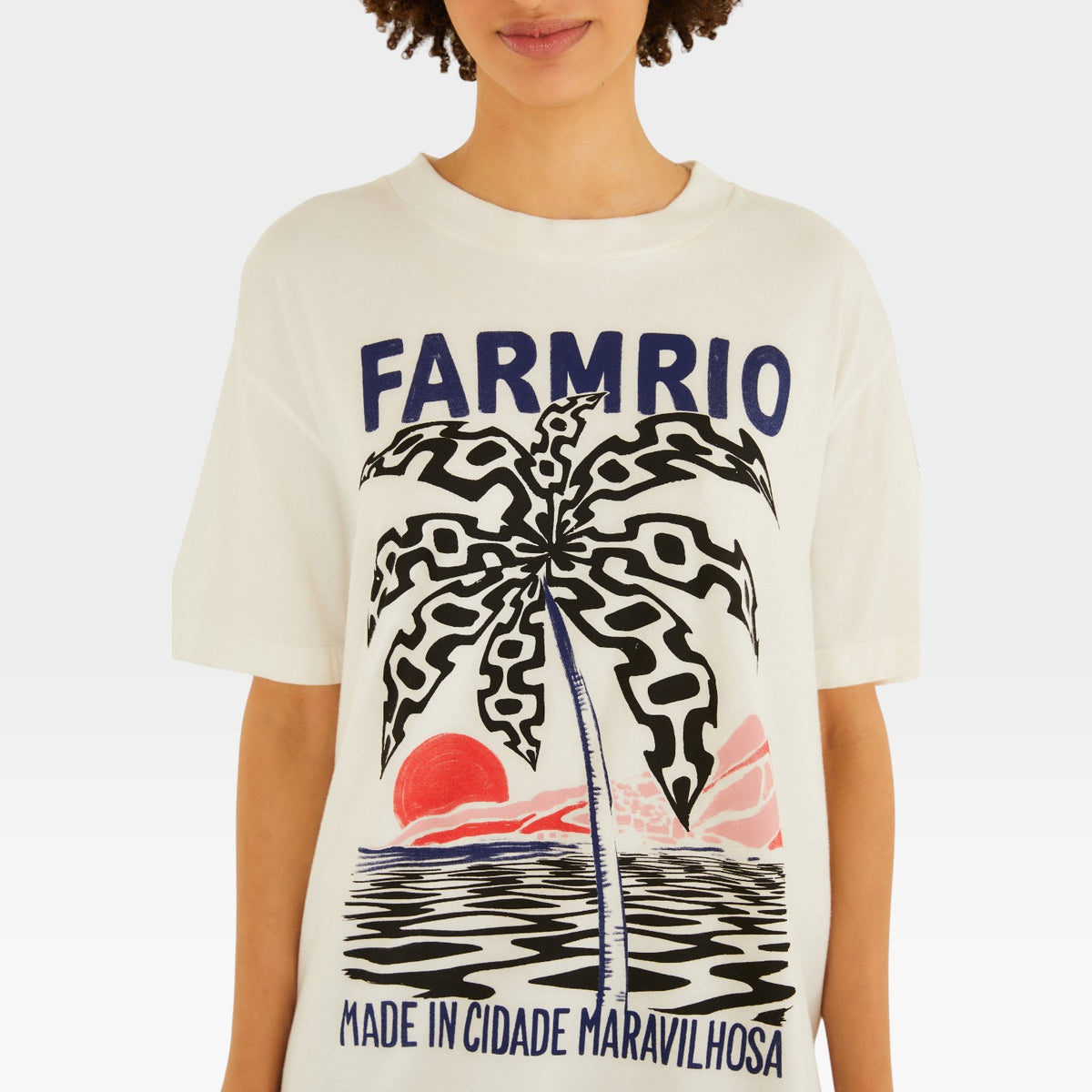 BLUSA T-SHIRT MEDIA COQUEIRO CALÇADÃO 353106 FARM RIO