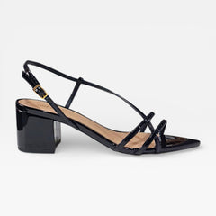 SANDALIA SALTO MEDIO VERNIZ PRETO A 11338 0077 0001 AREZZO