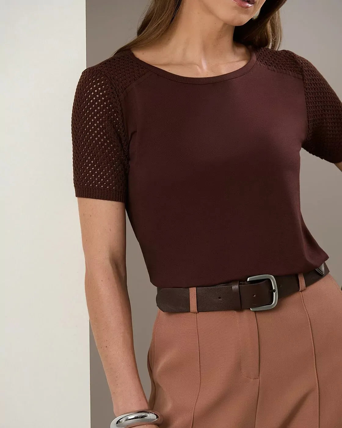 BLUSA MANGA CURTA CROCHÊ B8685 COQUETA Imagem secundária do produto