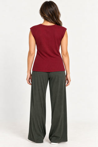 Verde Escuro | Calça Pantalona Malha Lisa Verde Escuro 107928-431-A Cacay — costas