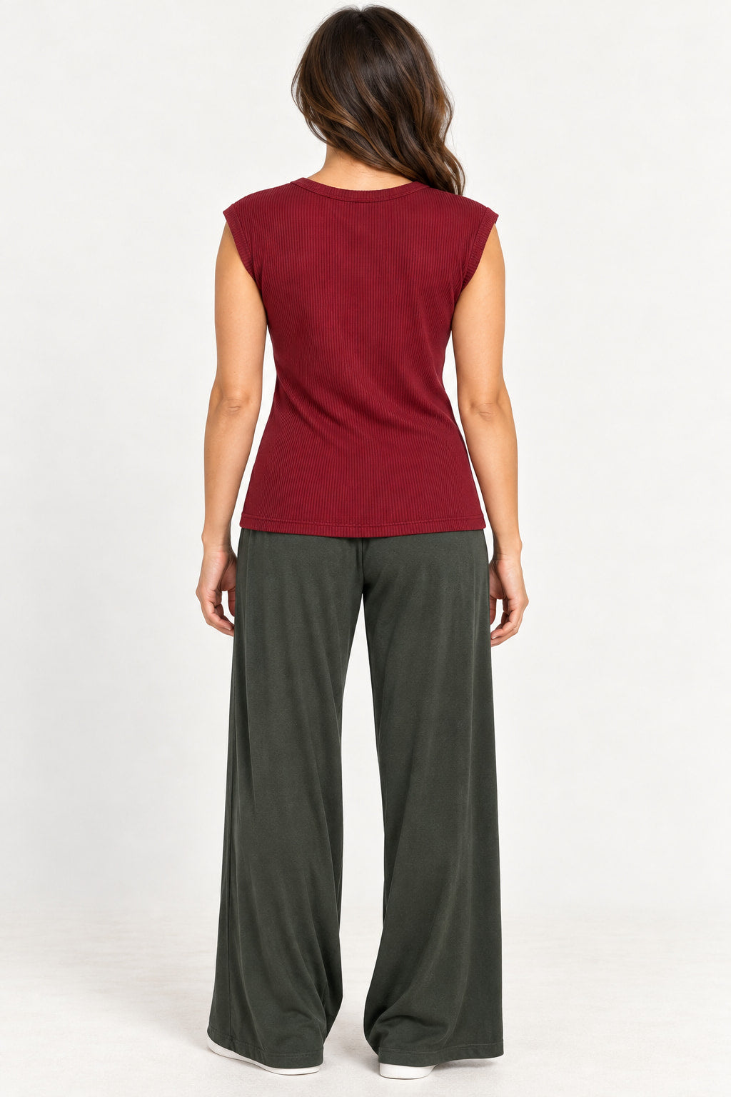 Verde Escuro | Calça Pantalona Malha Lisa Verde Escuro 107928-431-A Cacay — costas
