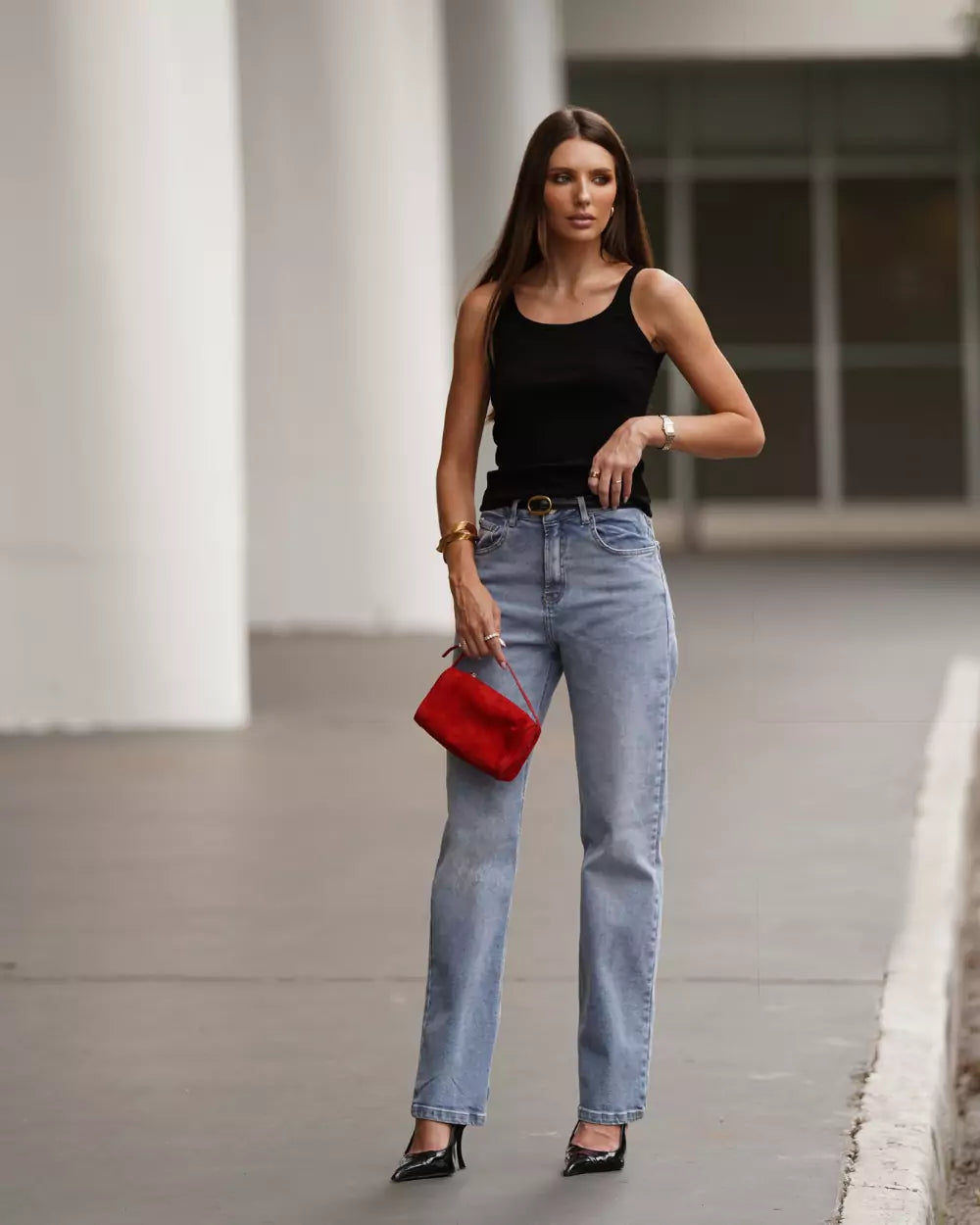 Calça Feminina Alcance ref. JEANS RETA - VintedoisK