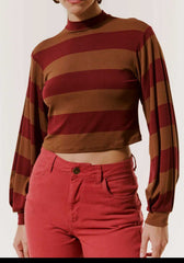 BLUSA MANGA LISTRADA PREGAS 101836 CACAY