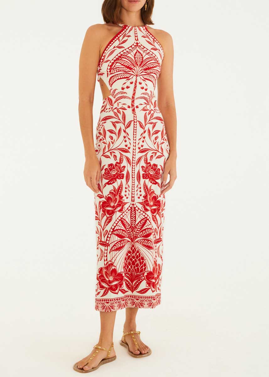 VESTIDO MIDI COQUEIRO DE FLOR 351511 FARM RIO