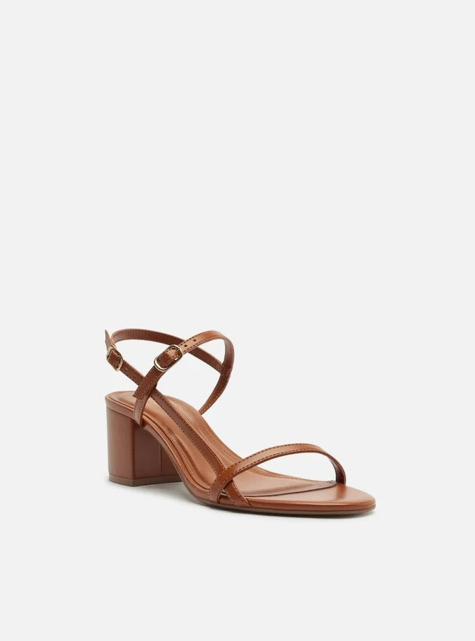 SANDÁLIA MARROM SALTO BLOCO MÉDIO TIRAS FINAS A 10055 1258 0001 AREZZO Imagem secundária do produto