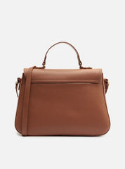 BOLSA SATCHEL MARROM GRANDE BOLSOS FRONTAIS A 50021 0987 0002 AREZZO