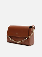 BOLSA TIRACOLO MARROM PEQUENA CORRENTE METAL A 57100 2339 0006 AREZZO