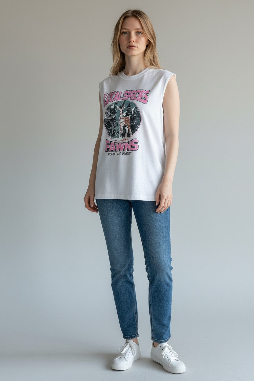 Blusa regata Local Species Lerrux, vista das costas com design único