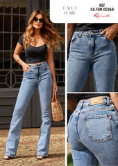 CALÇA JEANS FLARE BARRA NORMAL CAFEM00368 REVANCHE