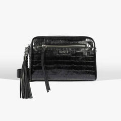BOLSA TIRACOLO COURO PRETA CROCO S 50010 0622 0001 SCHUTZ