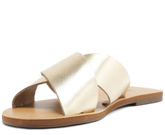 RASTEIRA TIRAS CRUZADAS COURO DOURADA C 30014 0004 0003 ANACAPRI