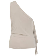 Blusa assimétrica Begonia Skenn vista lateral mostrando corte