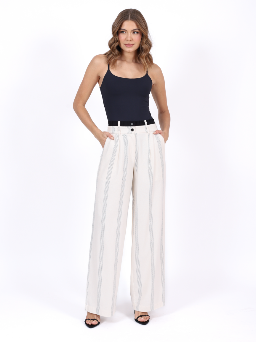 Calça Feminina SKENN ref. LISTRADA BORDADA - VintedoisK Imagem principal do produto