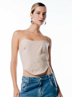 Blusa corselete alfaiataria Berlim Skenn vista costas com detalhe