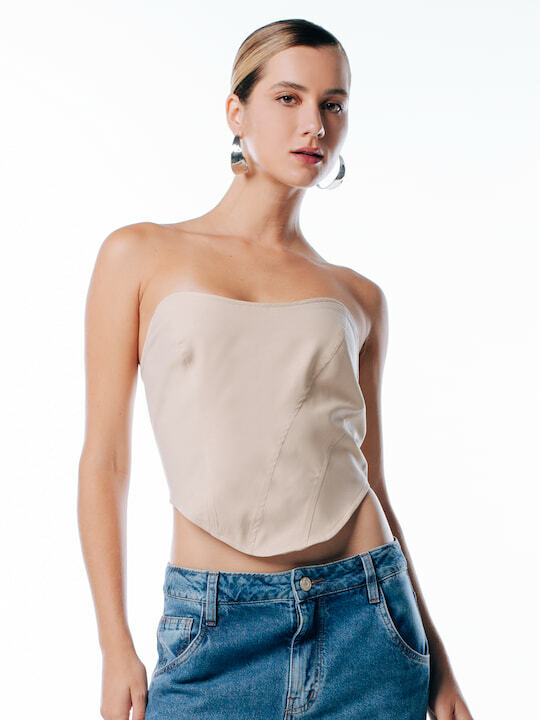 Blusa corselete alfaiataria Berlim Skenn vista costas com detalhe