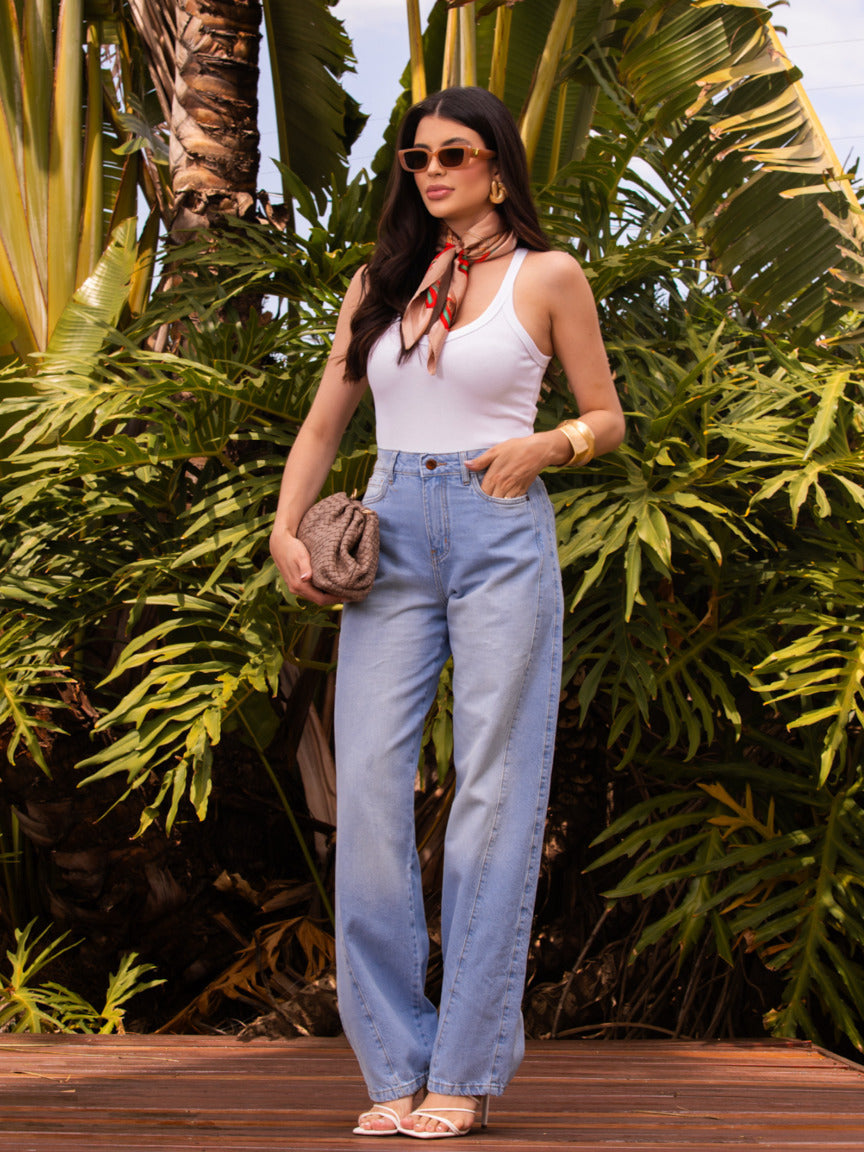 CALÇA JEANS WIDE LEG RECORTES 401349 SKENN