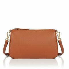 BOLSA TIRACOLO PEQUENA MARROM SAFIANO S 50010 0499 0013 SCHUTZ