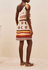 VESTIDO CURTO COM LAÇO OMBRO 103362 CACAY