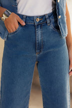 Calça Feminina REVANCHE ref. JEANS WIDE - VintedoisK