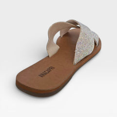 RASTEIRA TIRAS CRUZADAS BRILHO PRATA C 30014 0055 0035 ANACAPRI