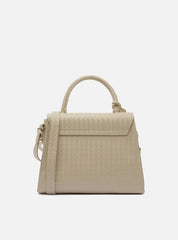 BOLSA SATCHEL OFF WHITE IARA MÉDIA TRESSÊ A 50023 0477 0123 AREZZO