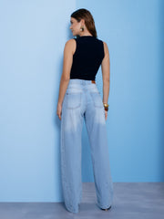 CALÇA JEANS WIDE LEG RECORTES 401349 SKENN