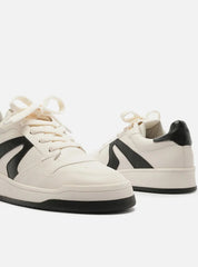 TÊNIS BRANCO MULTIMATERIAL PRETO SOLADO EMBORRACHADO A 12804 0050 0003 AREZZO