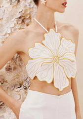 BLUSA CROPPED FLOR BORDADO 103719 CACAY
