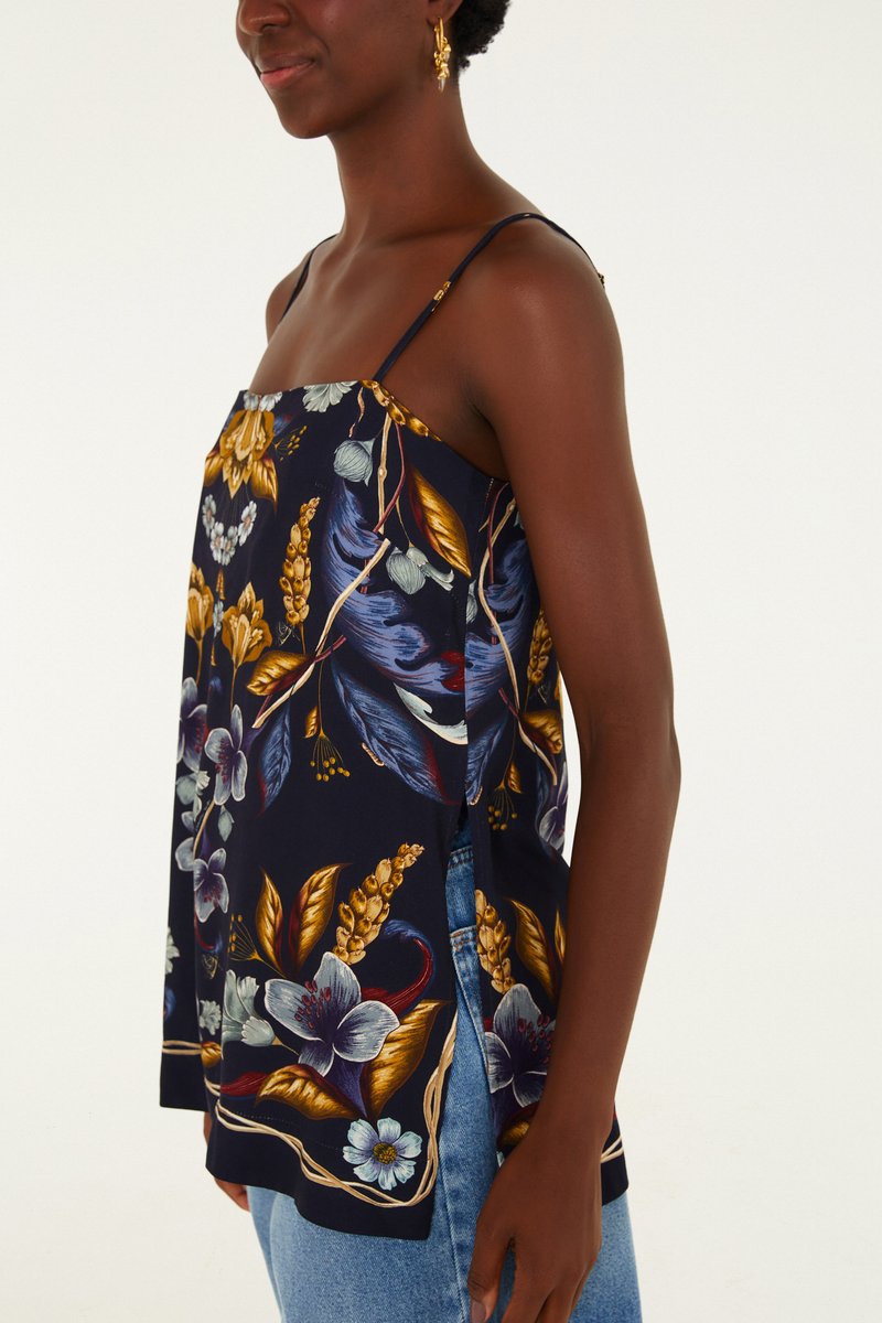 BLUSA REGATA FLORAL MAYE 370504 FARM RIO