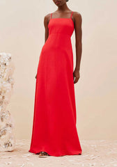 VESTIDO LONGO ALÇA FINA BOLSO 103399 CACAY